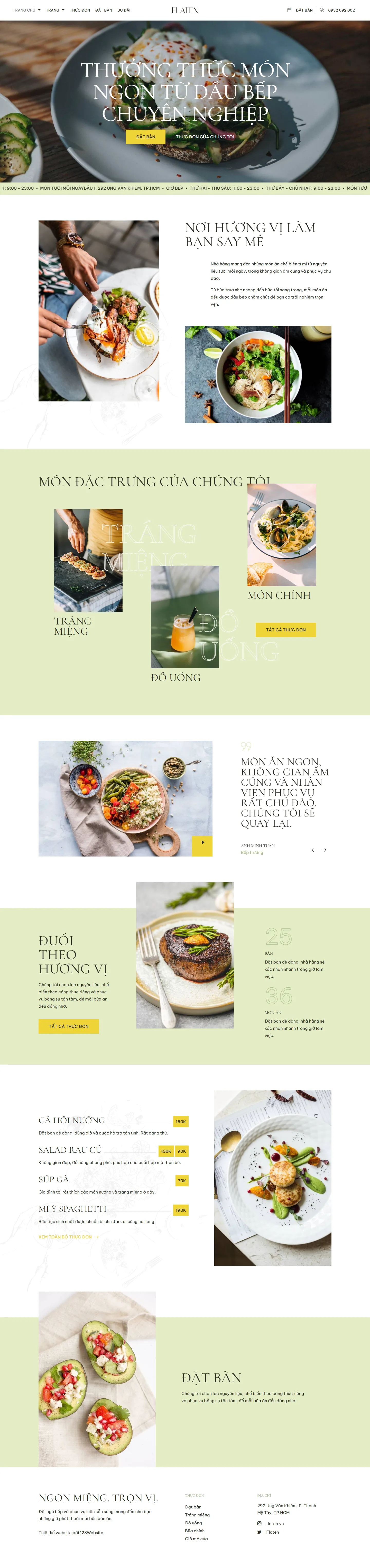 Mẫu website nhà hàng – Flaten