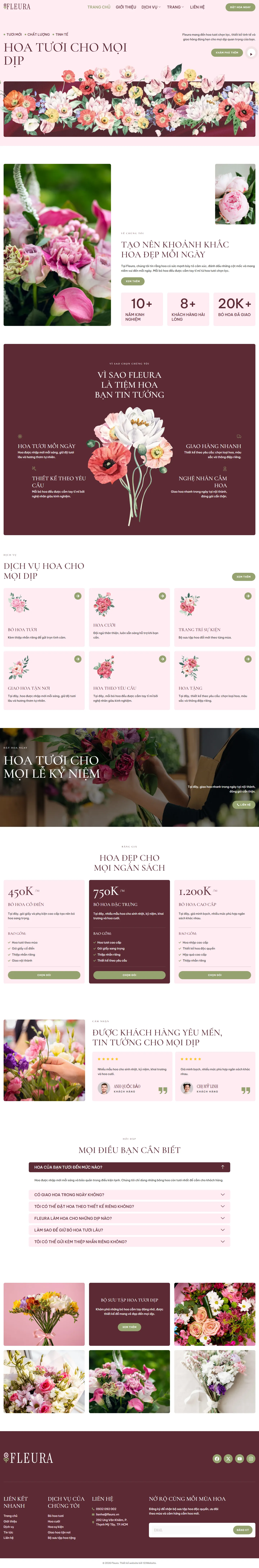 Mẫu website bán hoa – Fleura