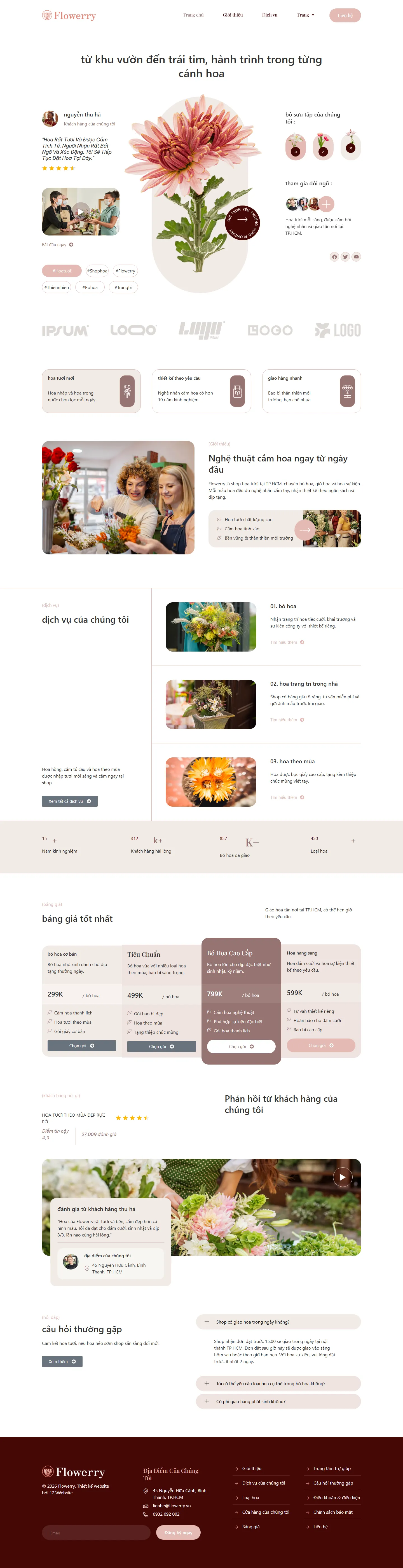 Mẫu website shop hoa tươi – Flowerry