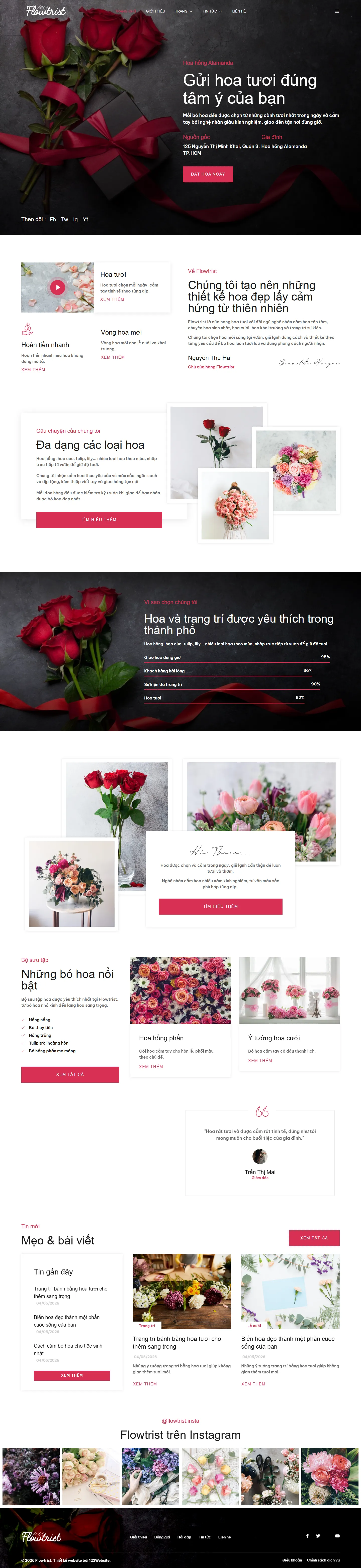Mẫu website bán hoa – Flowtrist