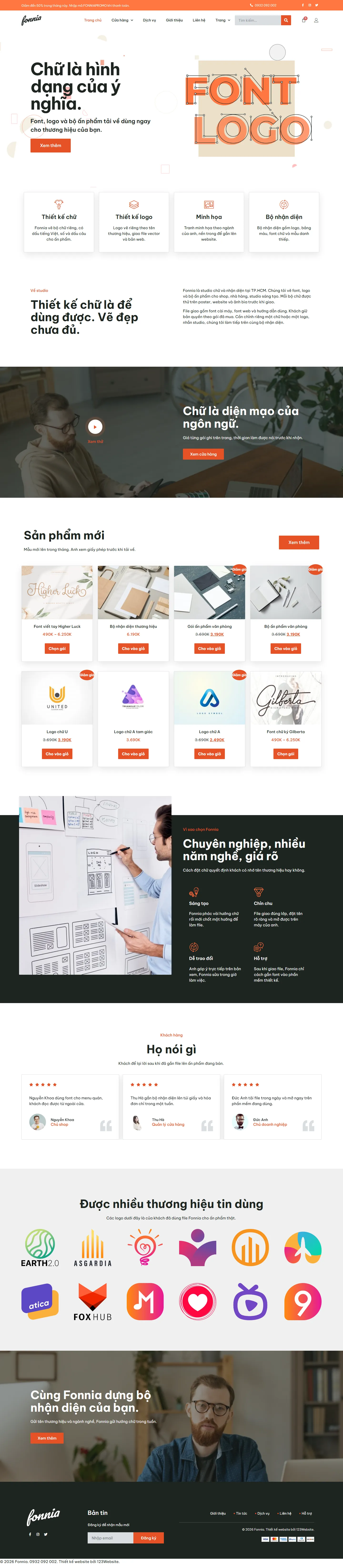 Mẫu website bán sản phẩm số – Fonnia