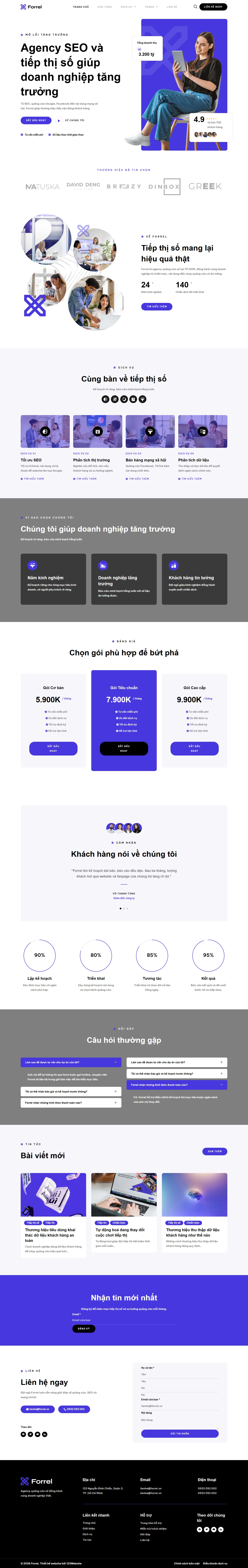 Mẫu website dịch vụ quảng cáo – Forrel