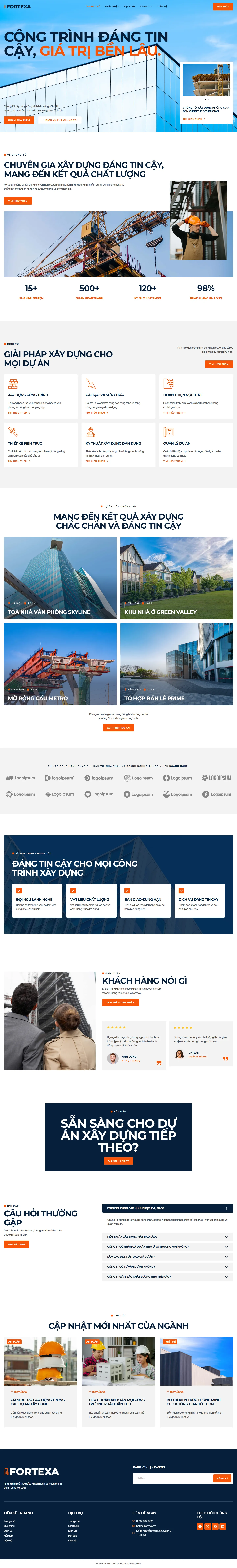 Mẫu website công ty xây dựng – Fortexa