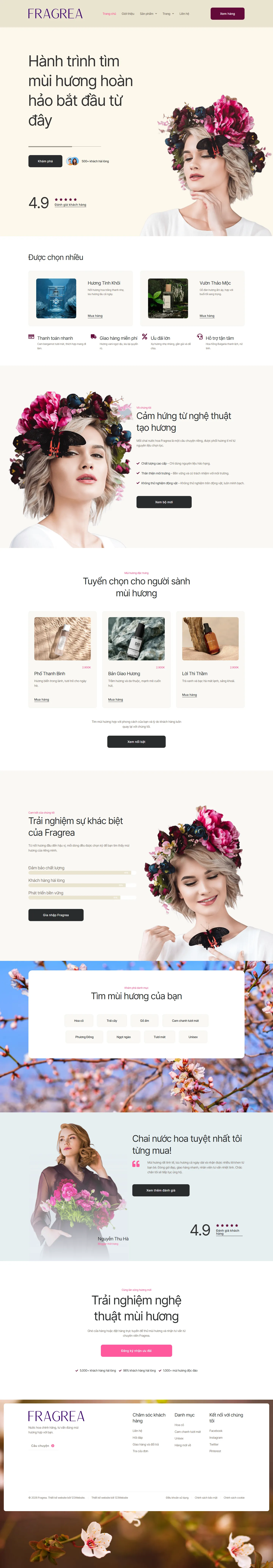 Mẫu website shop nước hoa – Fragrea
