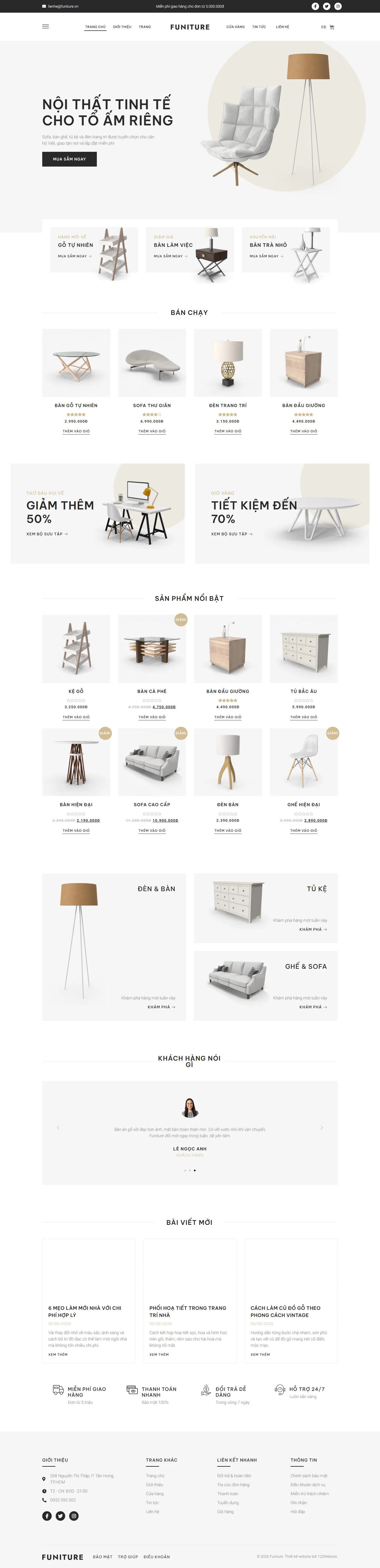 Mẫu website thương mại điện tử – Funiture