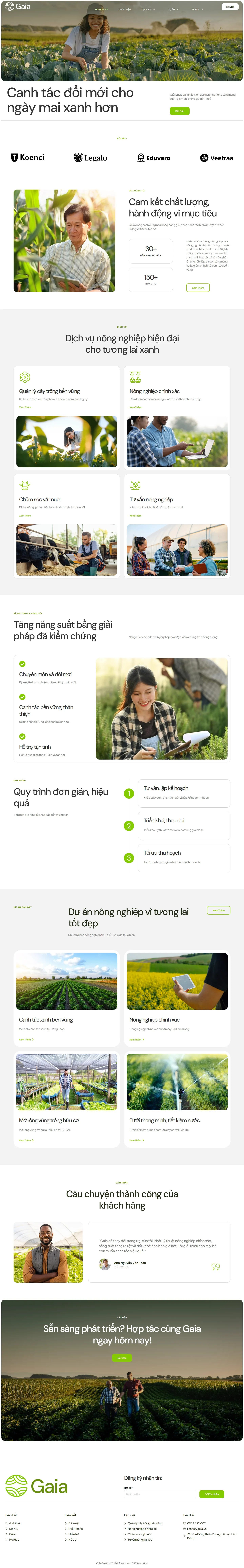 Mẫu website phân bón – Gaia (bố cục nông nghiệp)