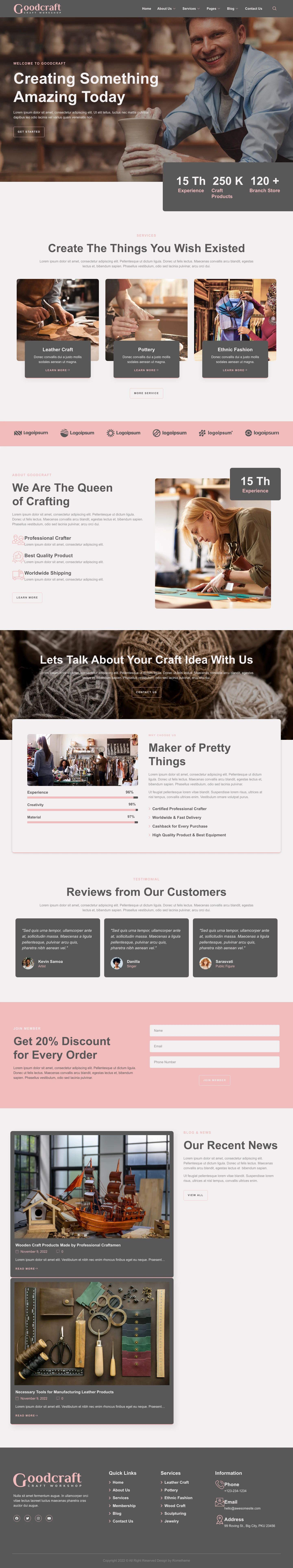 Mẫu website thủ công mỹ nghệ – Goodcraft