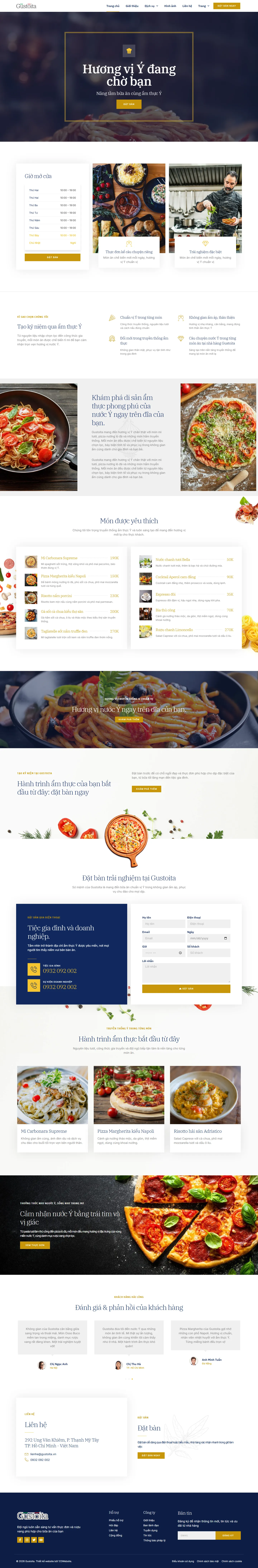 Mẫu website nhà hàng – Gustoita