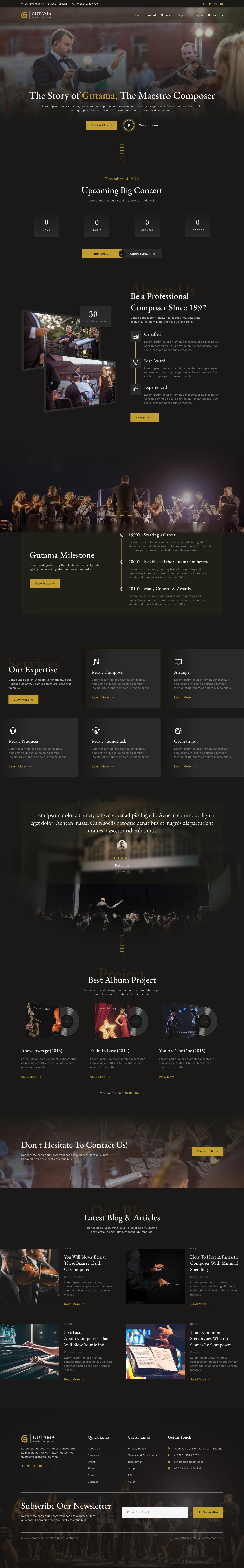 Mẫu website âm nhạc – Gutama