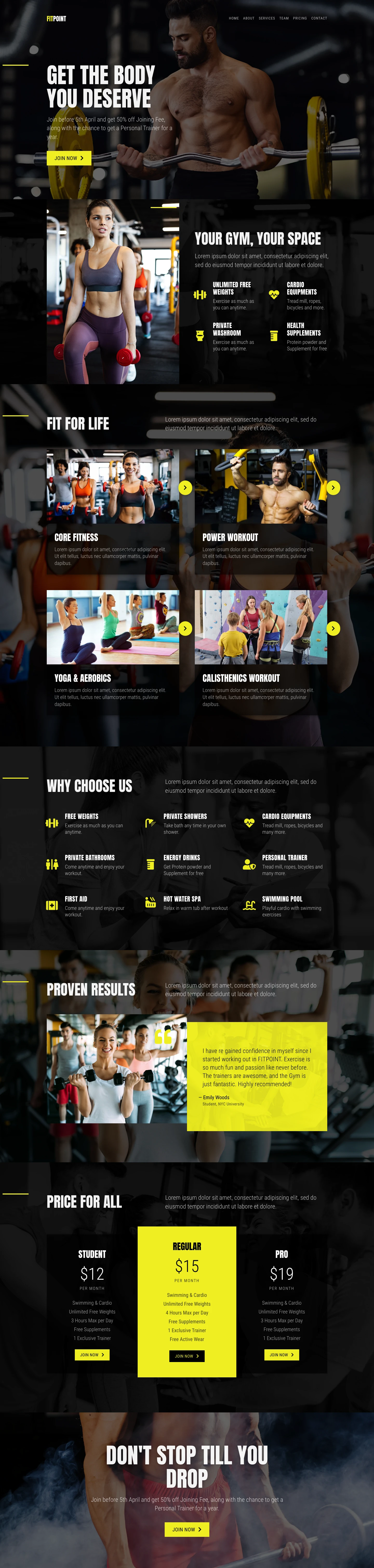 Gym Website Template – Fit Point