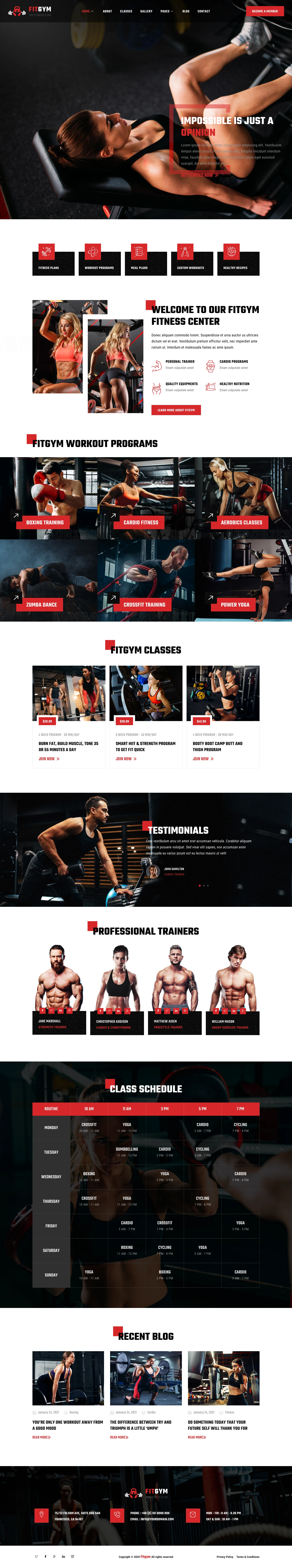 Gym Website Template – FitGym
