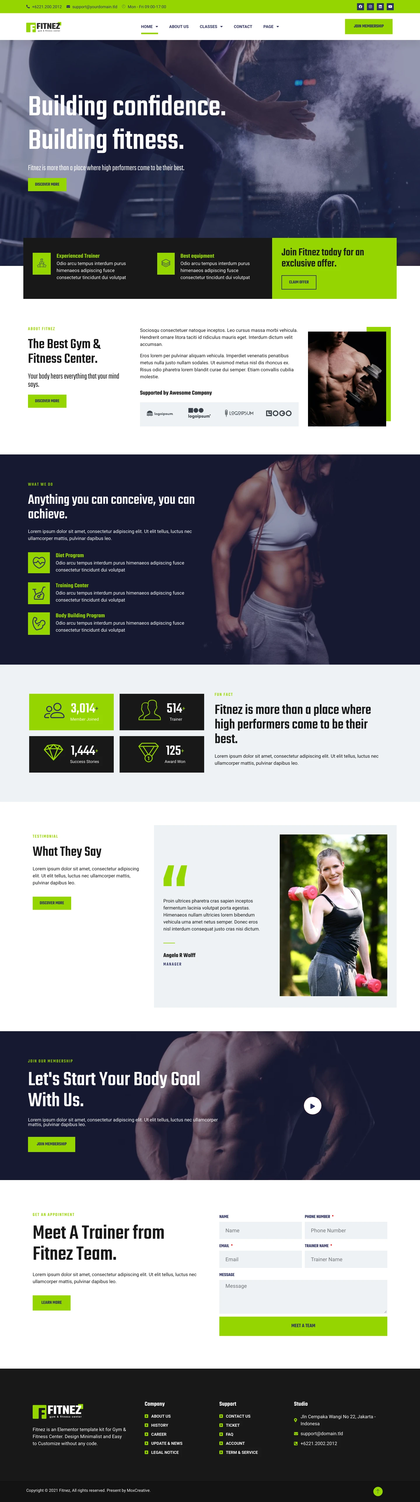Gym Website Template – Fitnez