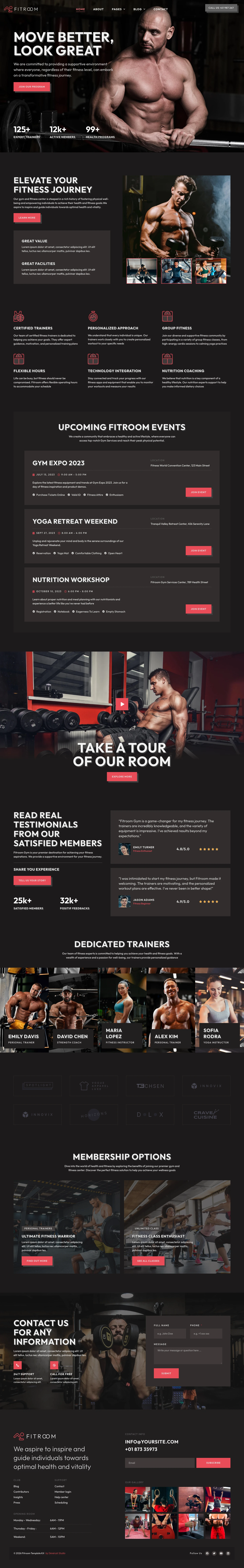 Mẫu website phòng tập gym – Fitroom