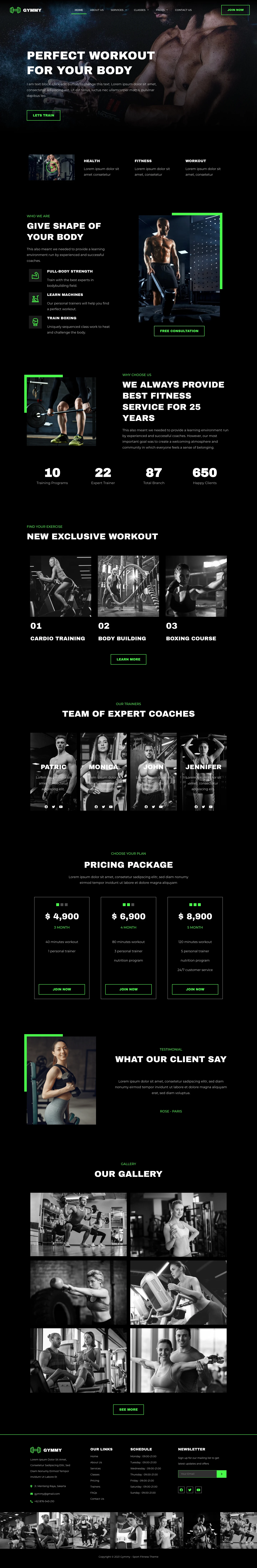 Gym Website Template – Gymmy