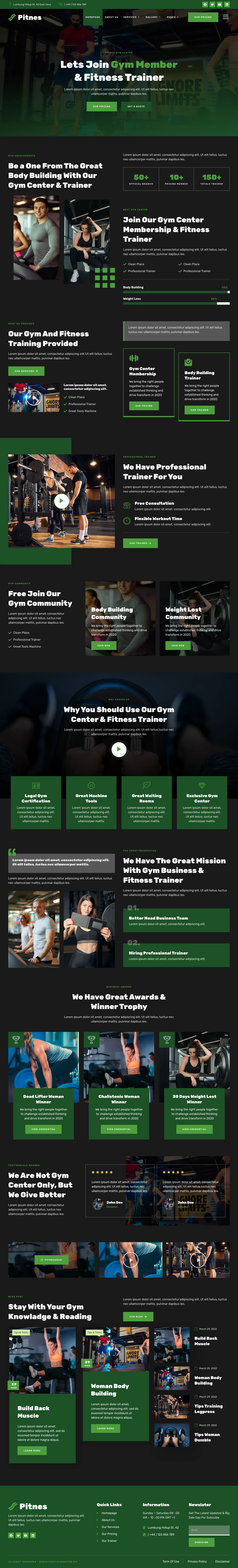 Gym Website Template – Pitnes