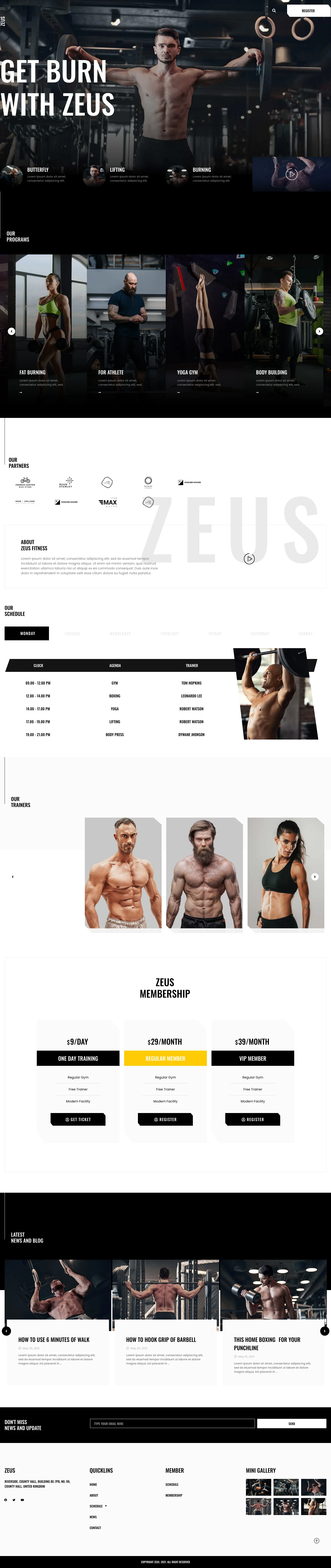 Gym Website Template – Zeus