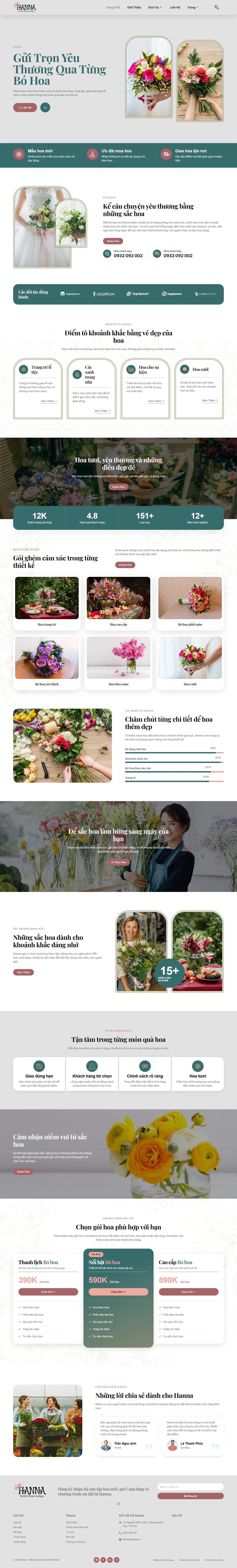 Mẫu website bán hoa – Hanna