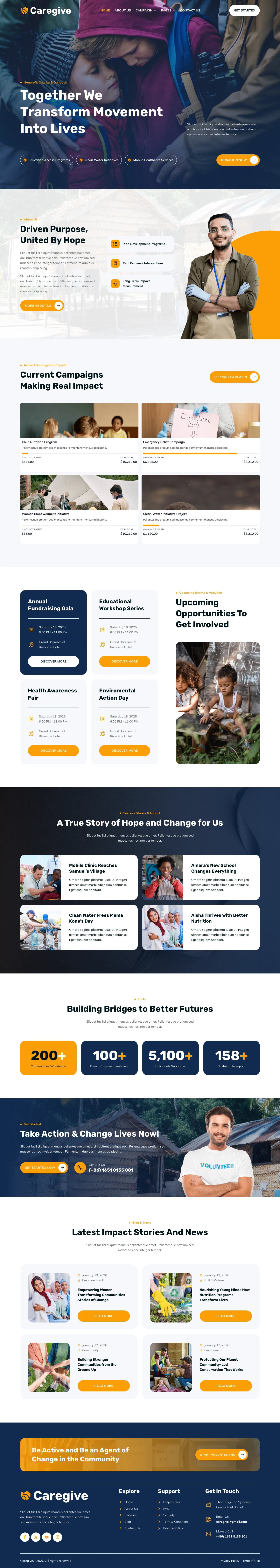 Mẫu website hiệp hội – tổ chức – Caregive
