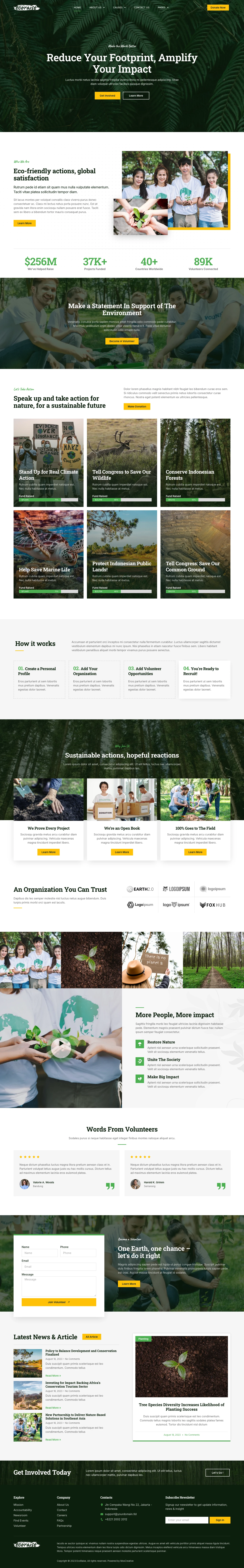 Mẫu website hiệp hội – tổ chức – EcoRaise
