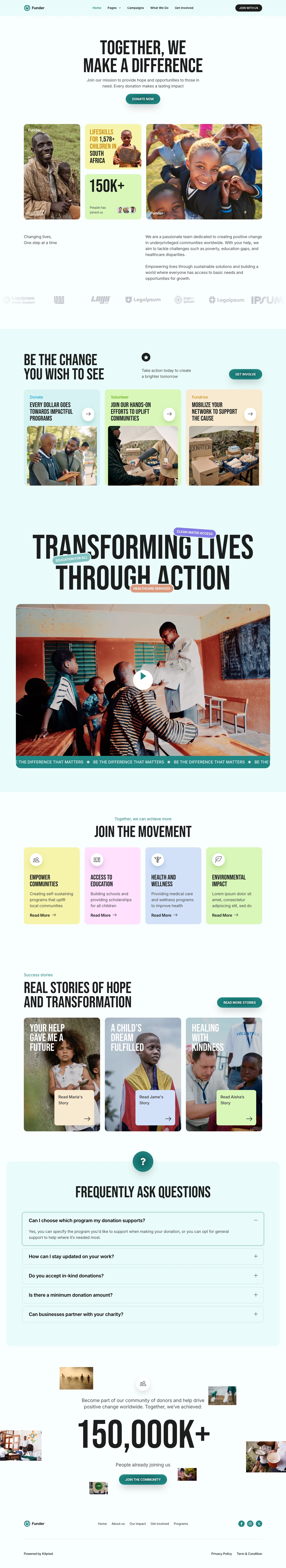 Mẫu website hiệp hội – tổ chức – Funder