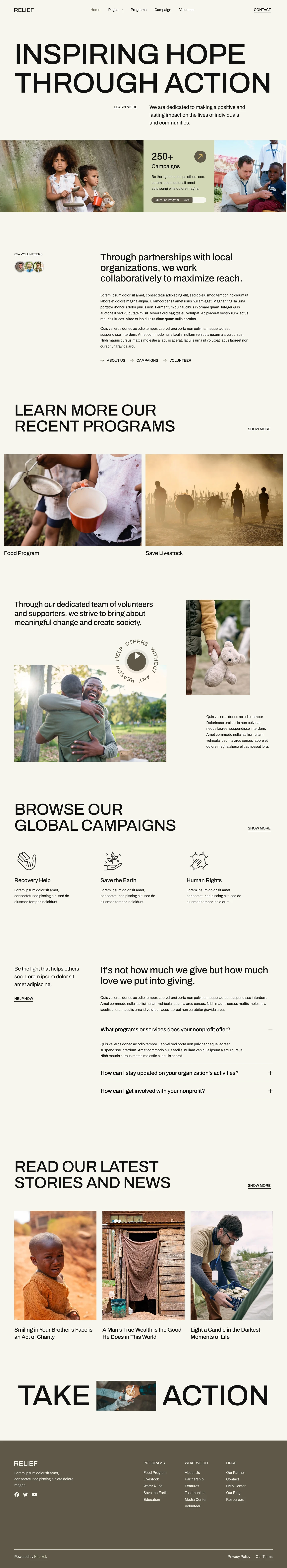 Mẫu website hiệp hội – tổ chức – Relief