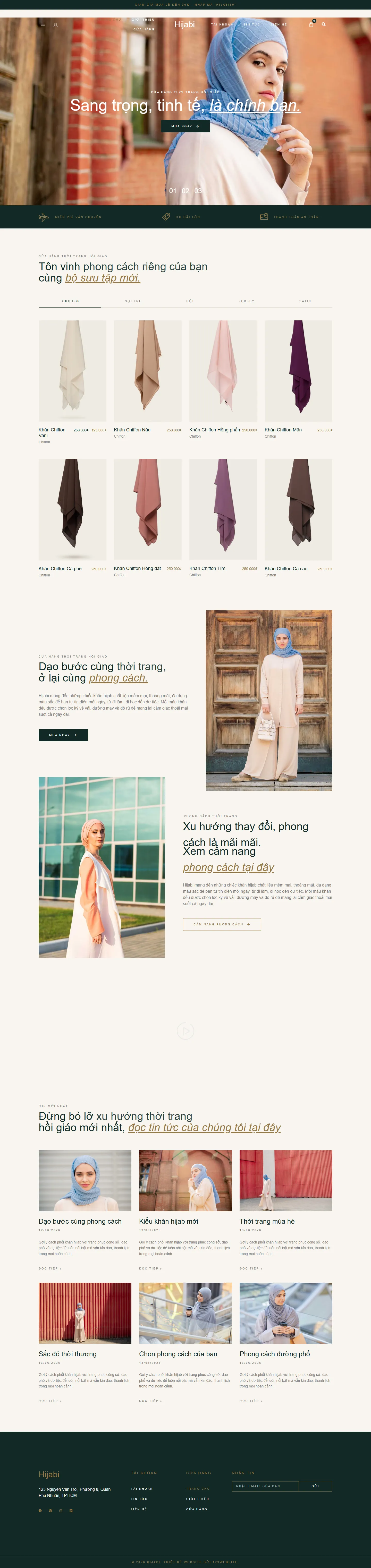Mẫu website thương mại điện tử – Hijabi