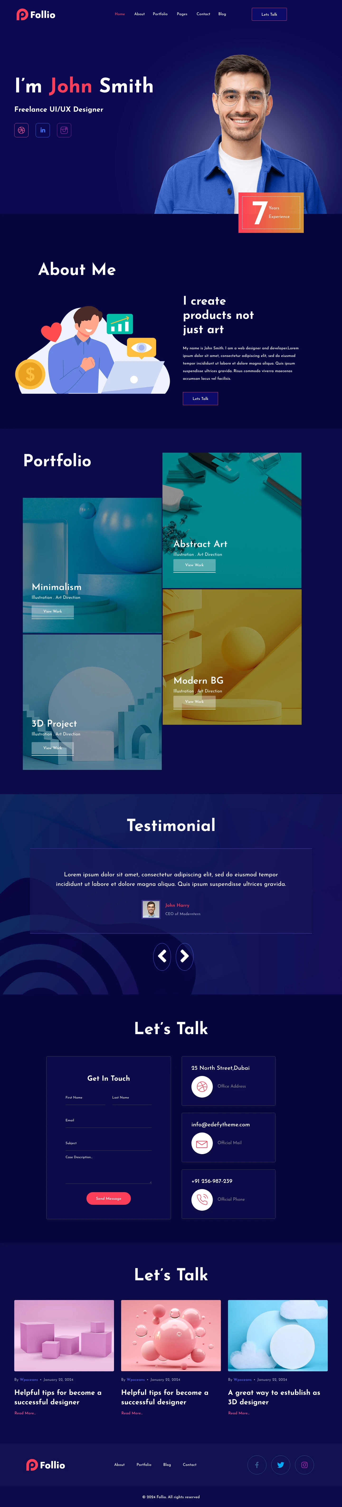 Mẫu website hồ sơ năng lực – Follio