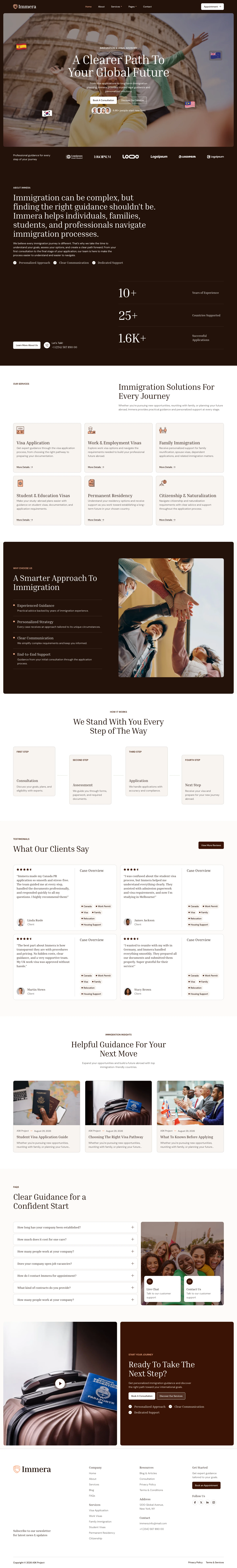 Mẫu website định cư – visa – Immera