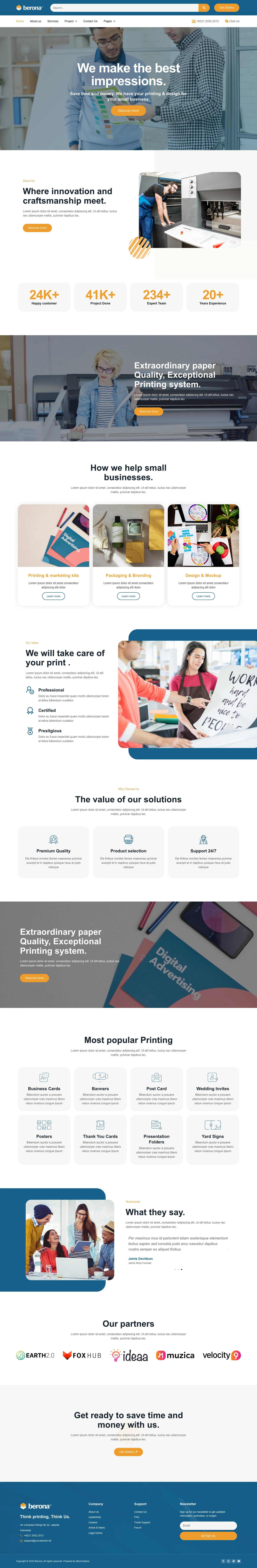 Mẫu website in ấn – bao bì – Berona