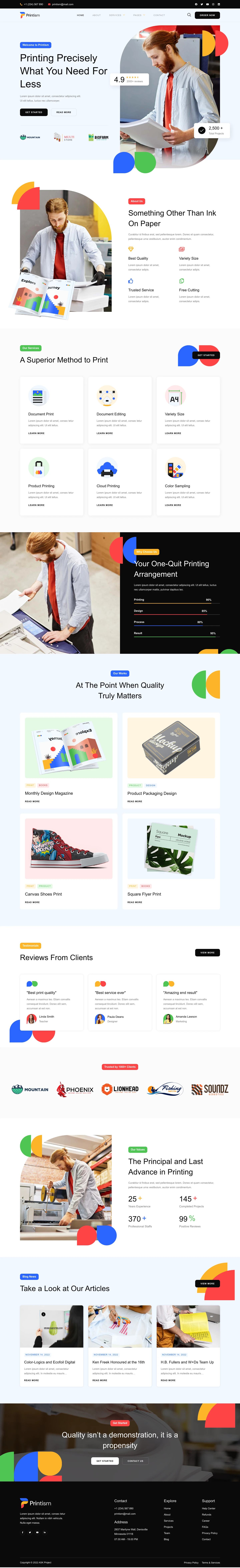 Mẫu website in ấn – bao bì – Printism