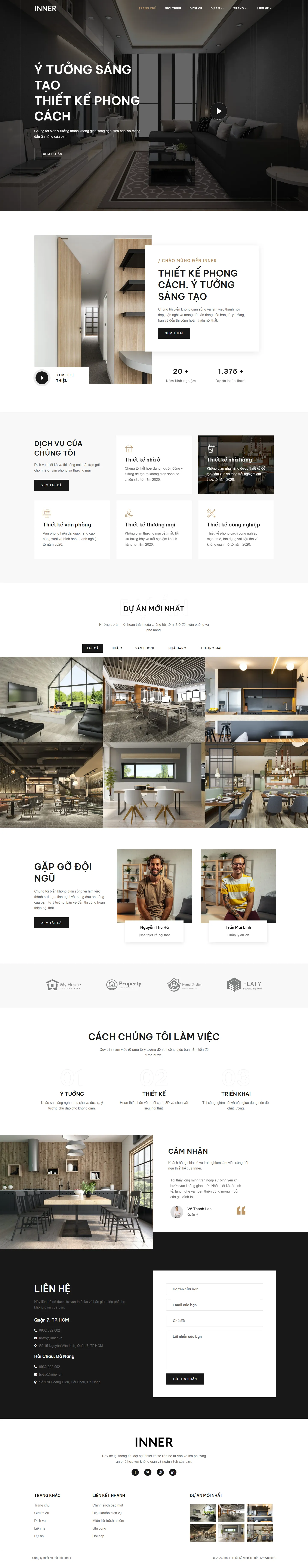 Mẫu website thiết kế nội thất – Inner