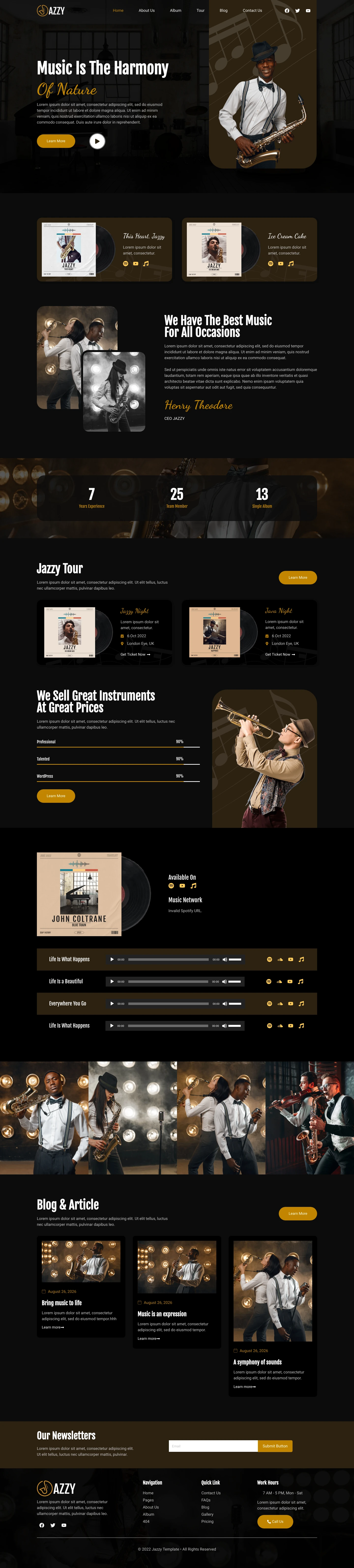 Mẫu website âm nhạc – Jazzy