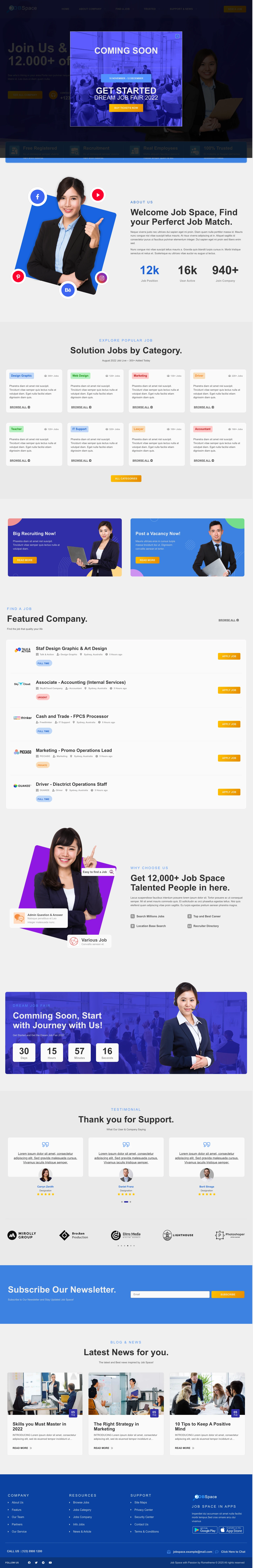 Mẫu website việc làm – Job Space