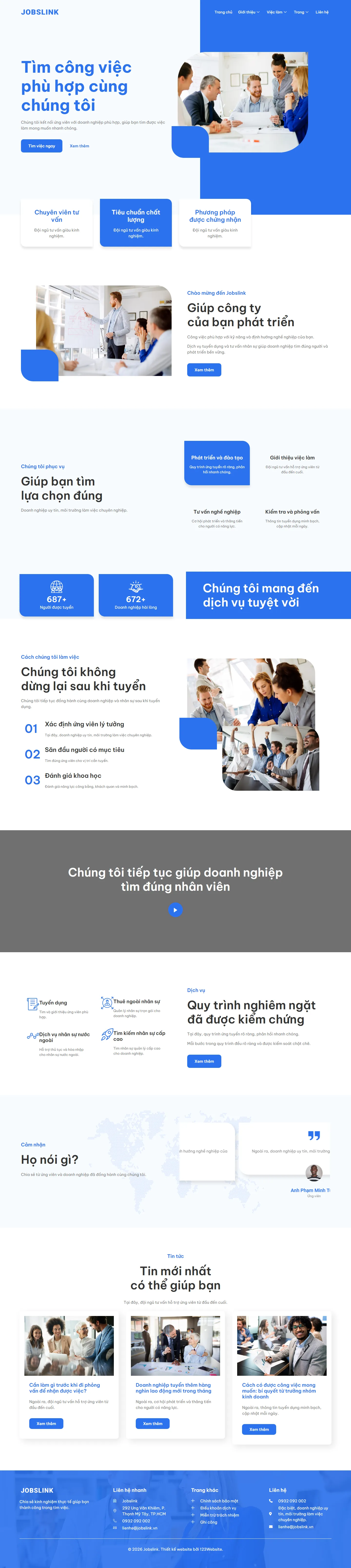 Mẫu website nhân sự – Jobslink
