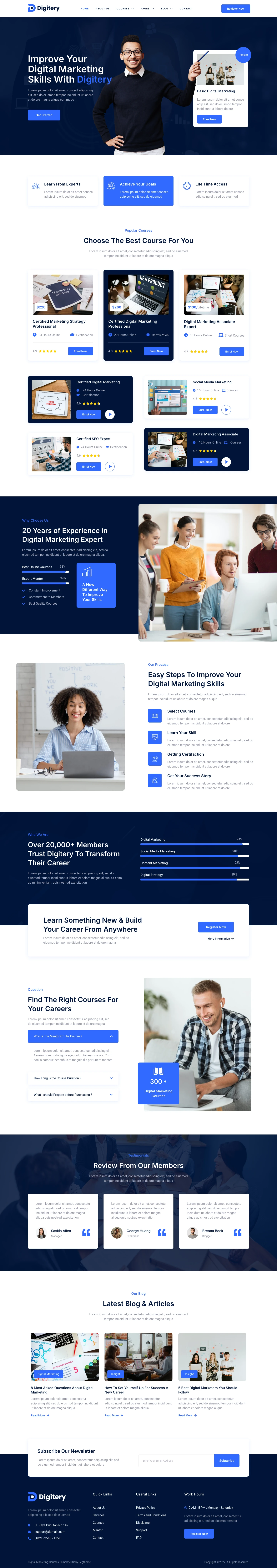 Mẫu website khóa học online – Digitery