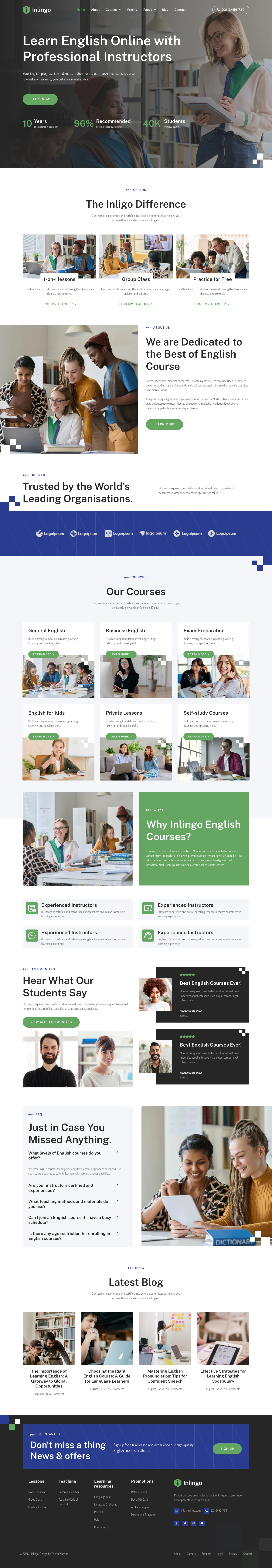 Mẫu website khóa học online – Inlingo
