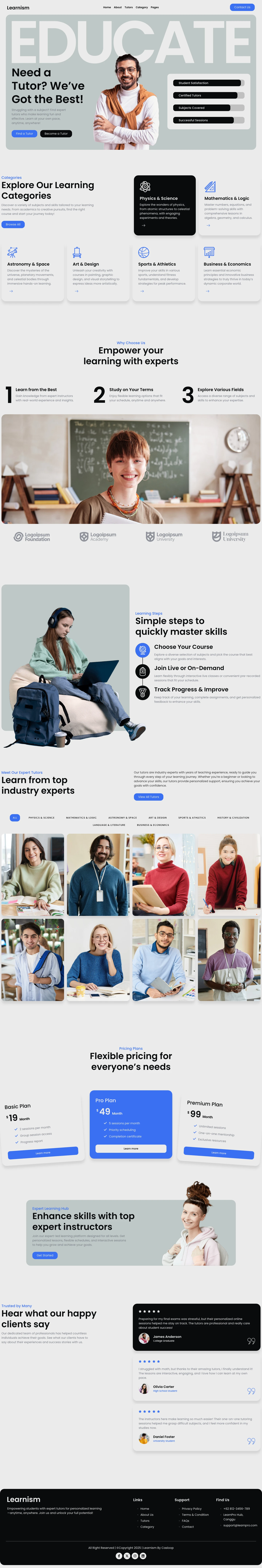 Mẫu website khóa học online – Learnism