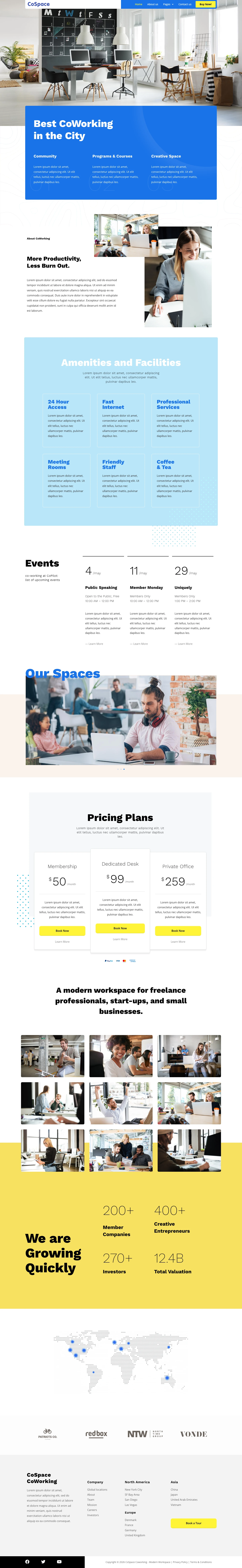 Mẫu website văn phòng cho thuê – coworking – CoSpace