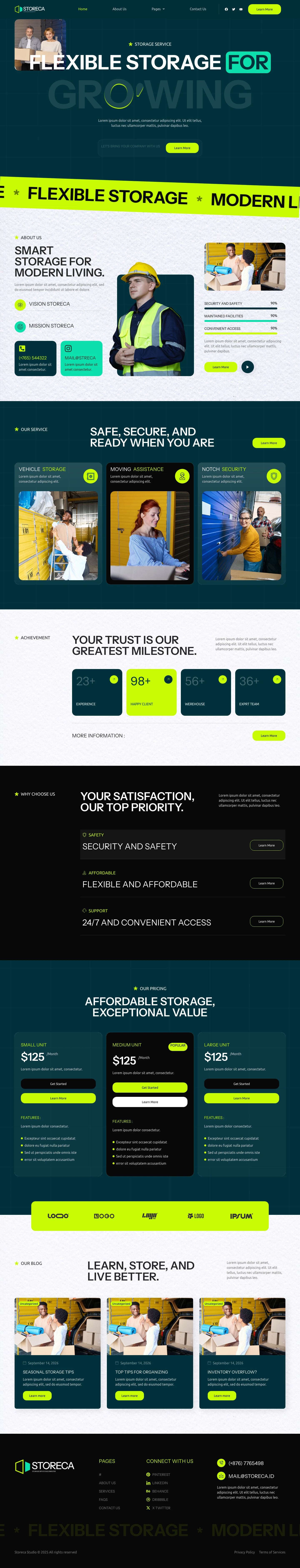 Mẫu website kho bãi – cho thuê kho – Storeca