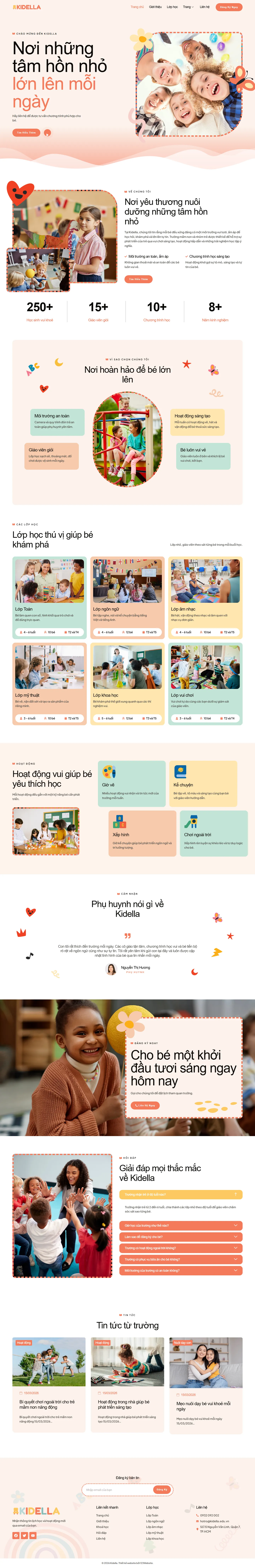 Mẫu website trường mẫu giáo – Kidella