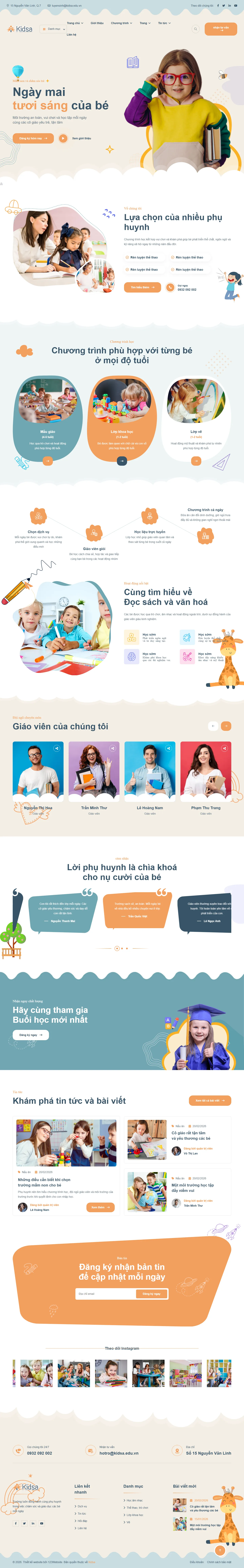Mẫu website trường tiểu học – Kidsa