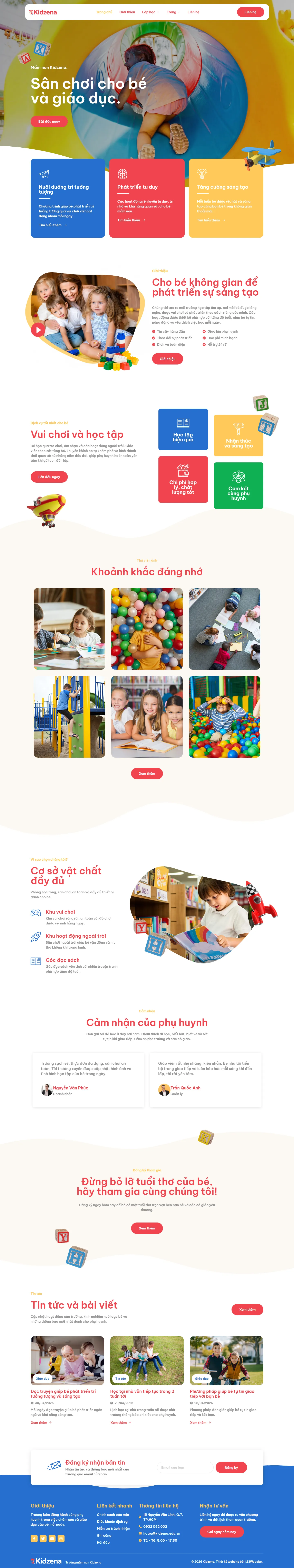 Mẫu website trường mẫu giáo – Kidzena