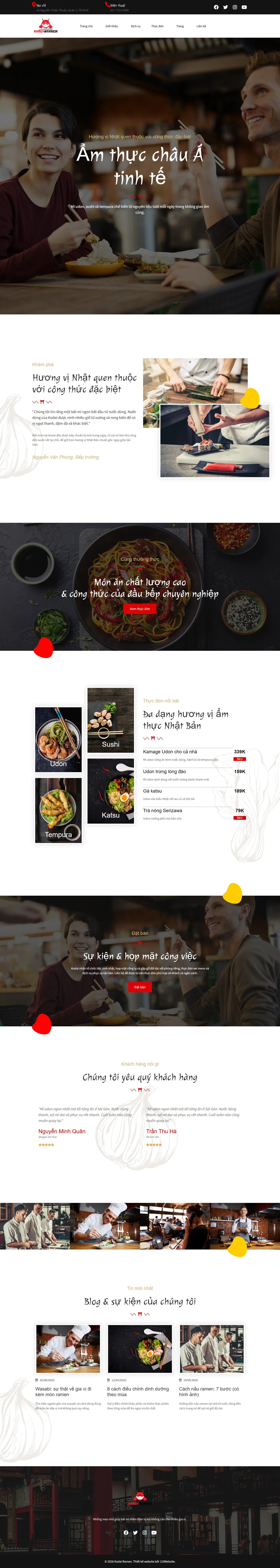 Mẫu website nhà hàng – Kodai