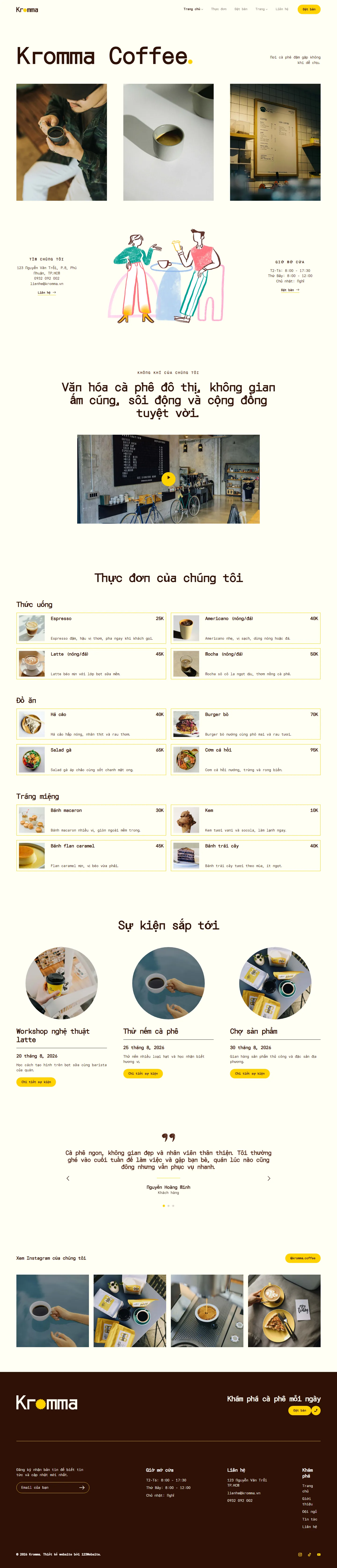 Cafe Website Template – Kromma