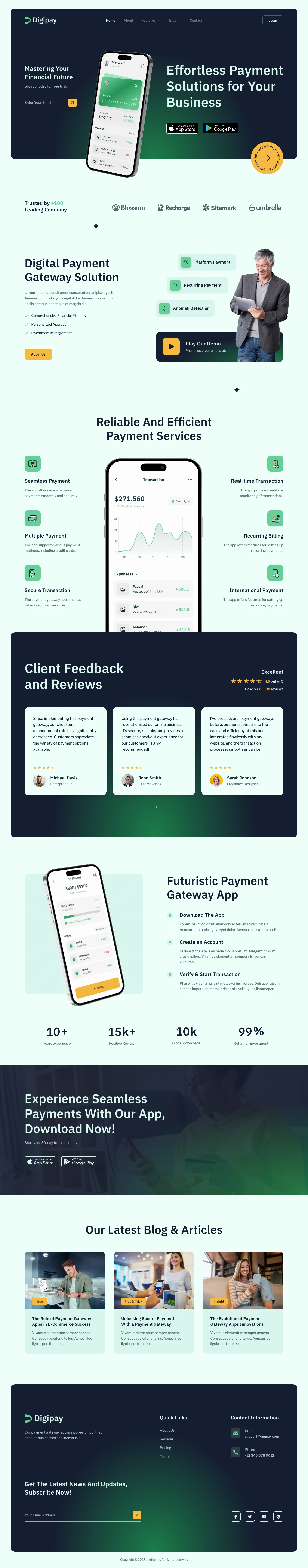 Mẫu website landing page cổng thanh toán – Digipay