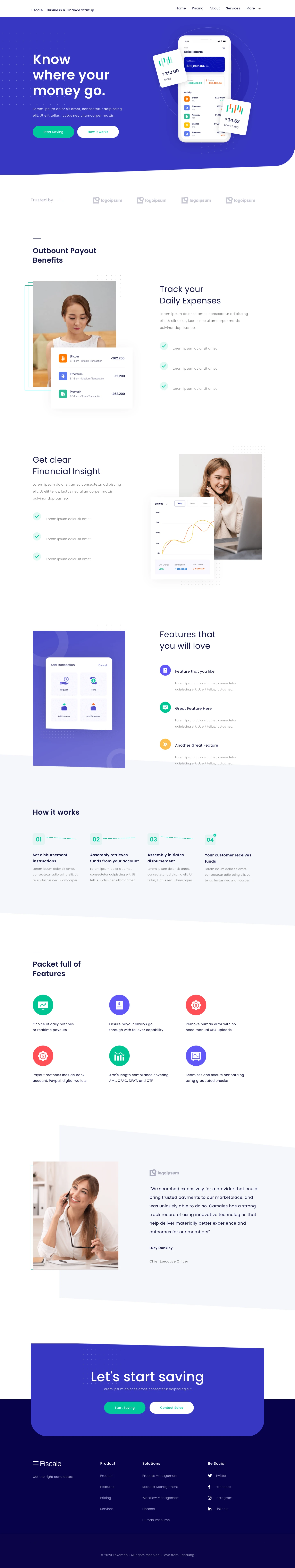 Mẫu website landing page ứng dụng tài chính – Fiscale