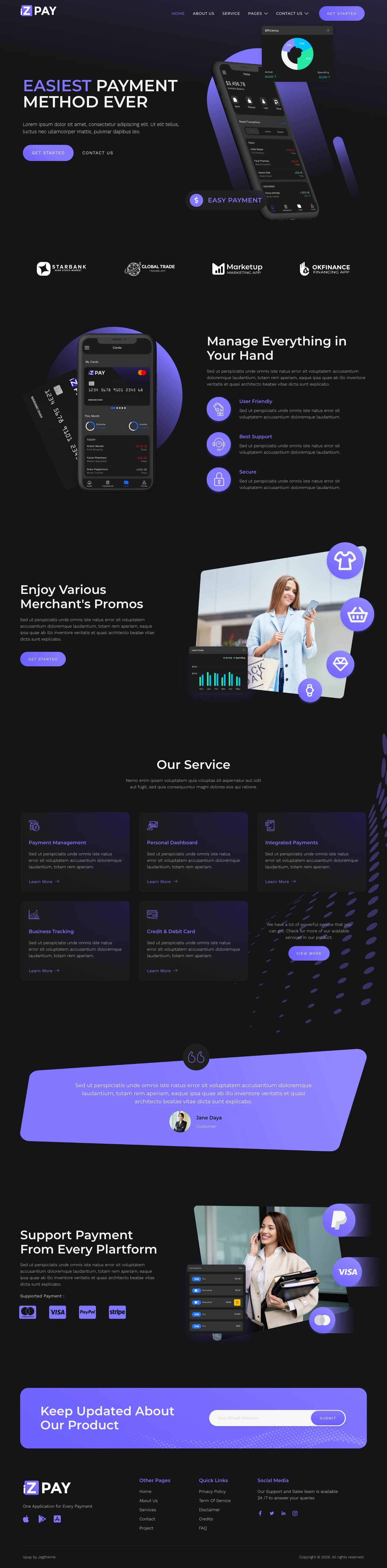 Mẫu website landing page thanh toán số – iZPAY