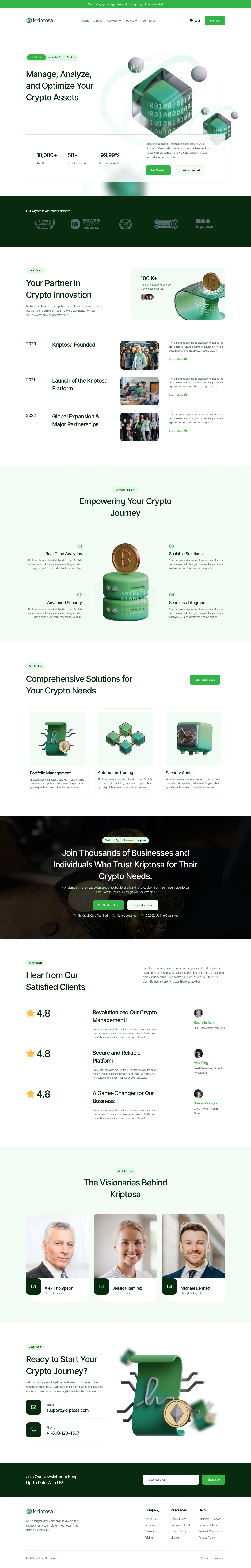 Mẫu website landing page crypto – Kriptosa