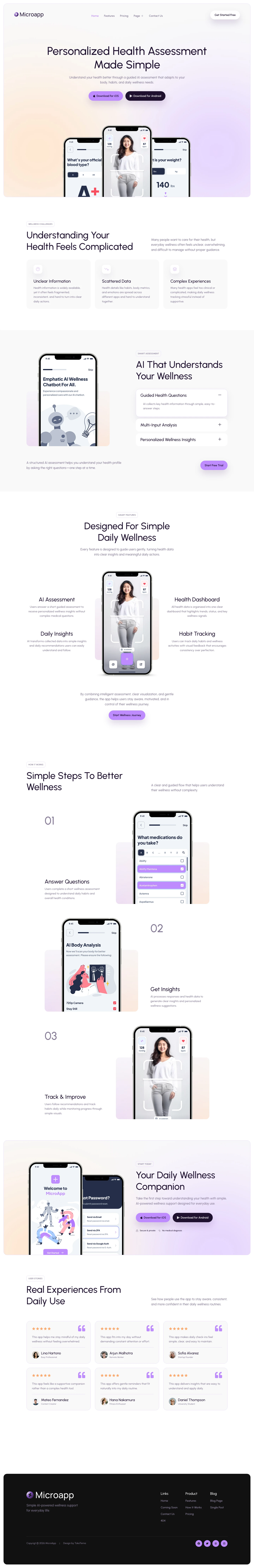Mẫu website landing page ứng dụng sức khỏe – MicroApp