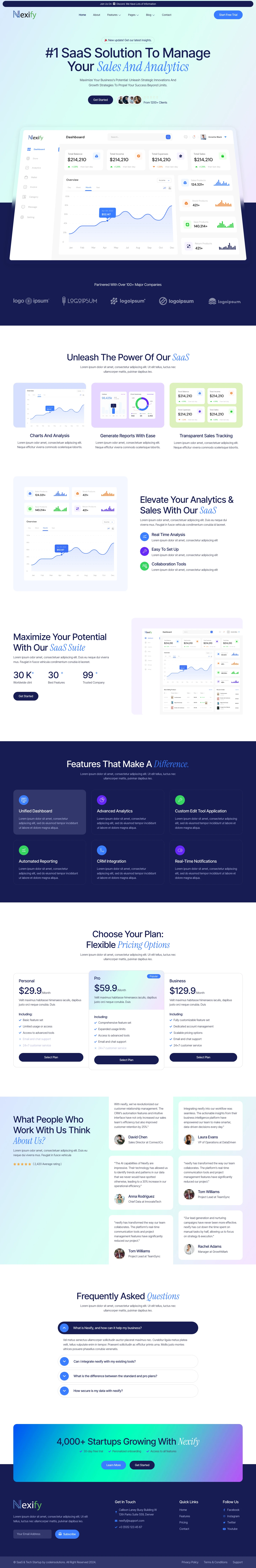 Mẫu website landing page phần mềm SaaS – Nexify
